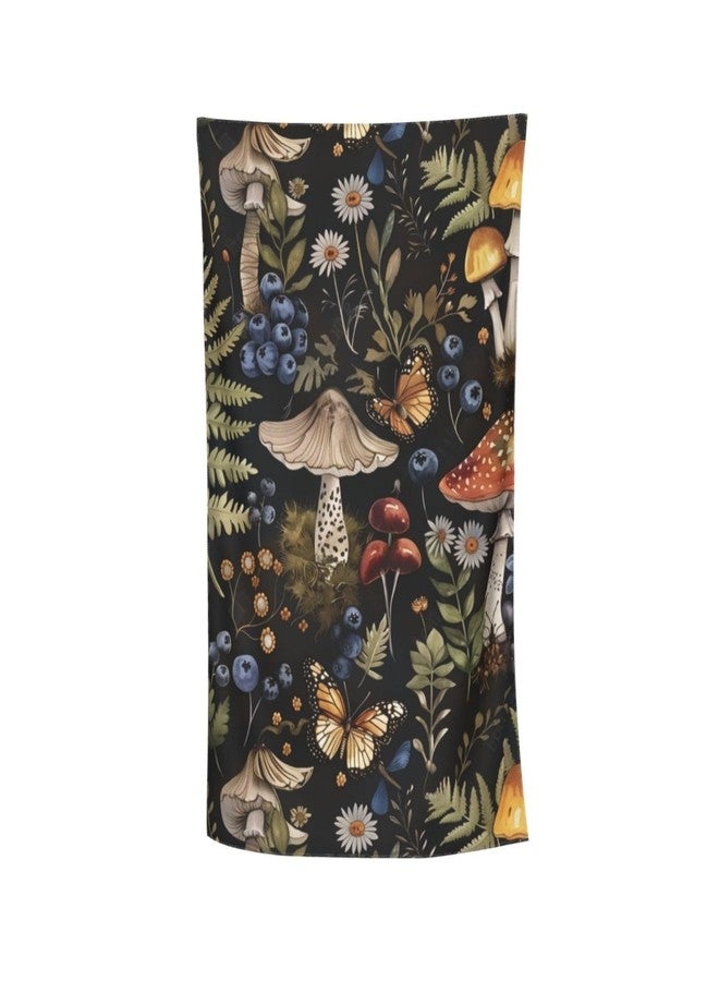 MIEPOS Vintage Mushroom Beach Towel,32x52in,Quick-Dry Sand-Free Fern Bath Towels,Microfiber Lightweight for Travel Pool Yoga Beach Outdoor Activities Decor Accessories Gifts (Mushroom Plant) - Image 1